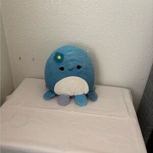 Squishmallows Blue and White Octopus Accent Pillow